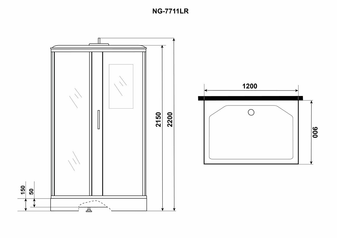 Душевая кабина Niagara NG-7711GR (900x1200х2150) низкий поддон стенки  ЗОЛОТО 6 мест по 79 300 руб. — купить в Москве в интернет-магазине